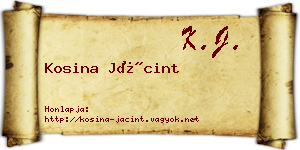 Kosina Jácint névjegykártya